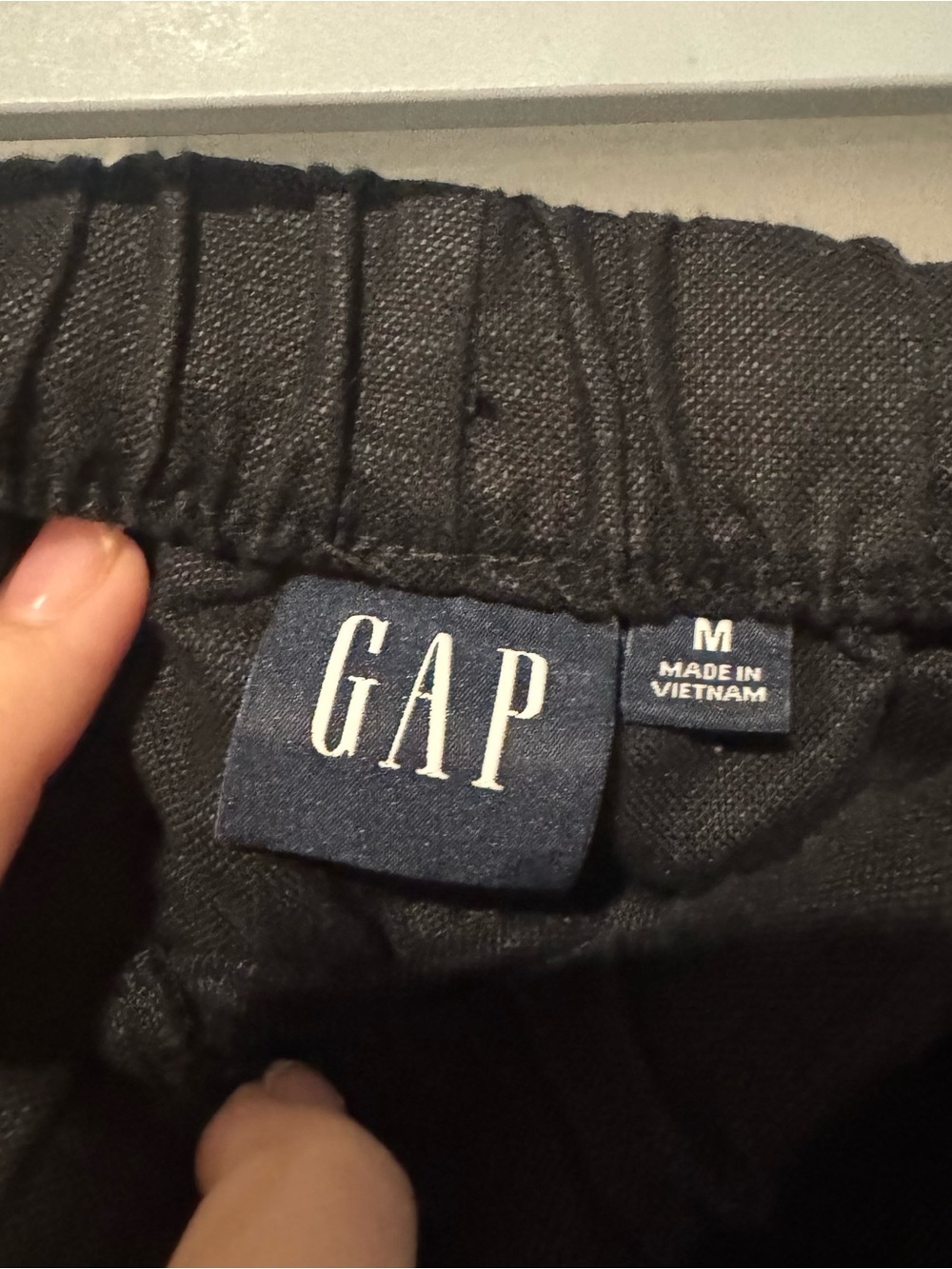 Gap Black Linen Drawstring Wide Leg Pants Size M - Picture 4 of 5
